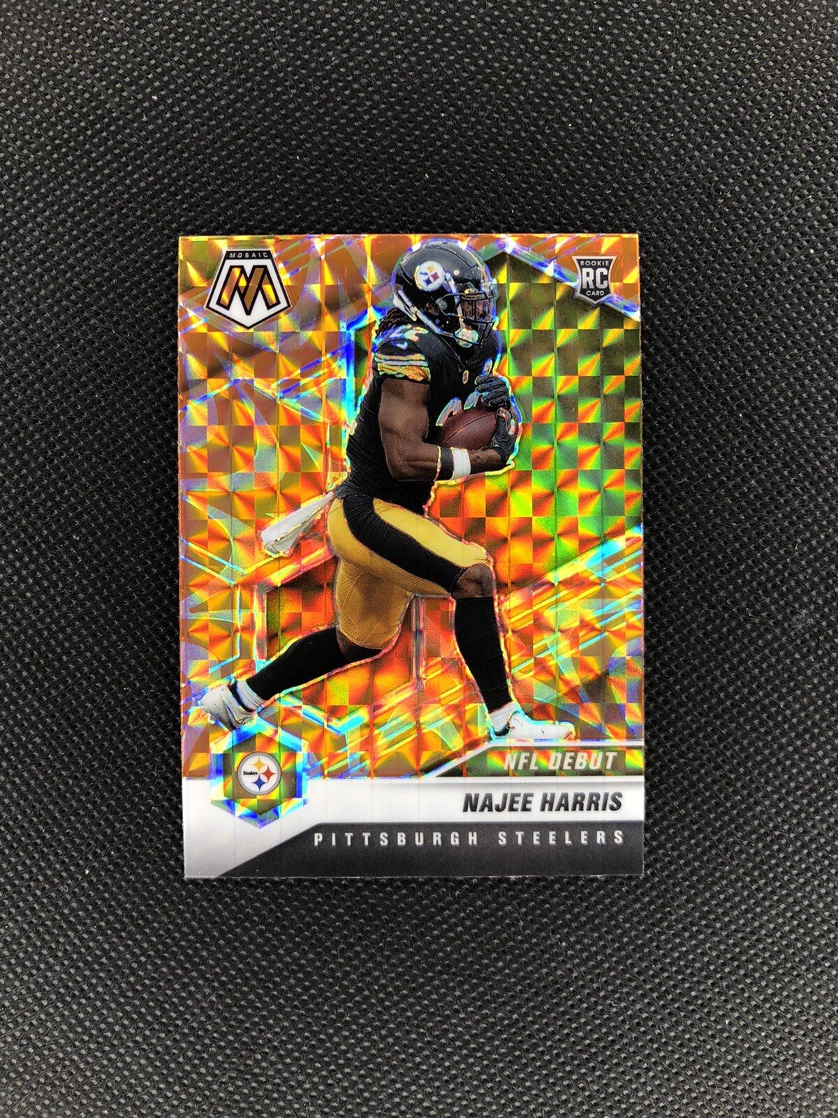 2021 Panini Mosaic Najee Harris Rookie Debut #252 Orange Reactive Prizm RC!