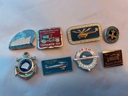 Authentic Vintage Russian Naval Aircraft and Automobile 8 Pin Badge Button pins - Picture 5 of 5