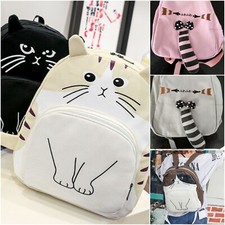 Cute Girls Backpack Cat Ear High School Bag Japan Canvas Rucksack Birthday Gift