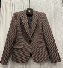 John Meyer Women's Red Tweed Blazer Size 12 100 Polyester