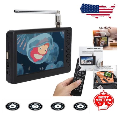 ATSC HD Mini TV - 5 Inch Rechargeable TV with USB Support & Remote Control