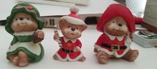 6 New Collectable Homco Figurines - 2 Christmas Bears, 3 Christmas Mice, 1 Pixie