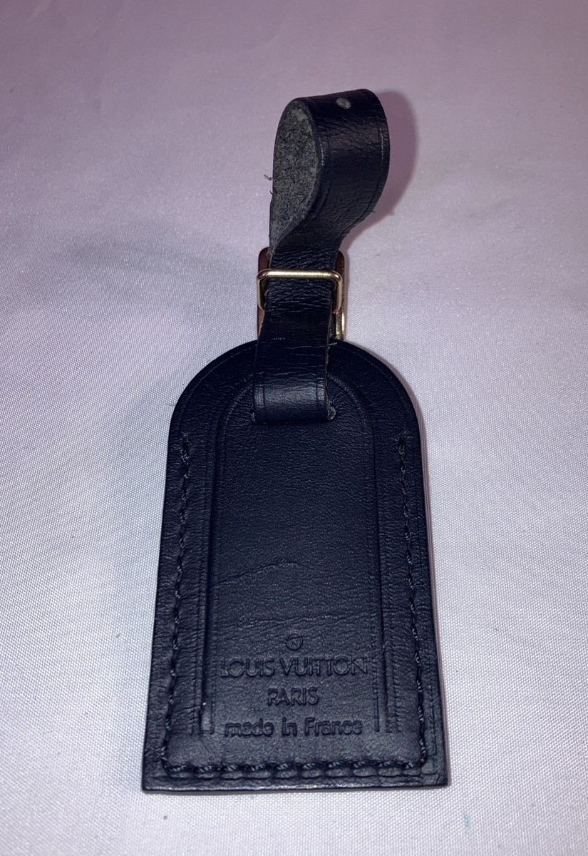 Louis Vuitton Black Small Leather & Gold Hardware Name Tag W