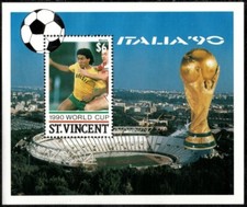 St. Vincent 1990 - World Cup Soccer - Souvenir Stamp Sheet - Scott #1342 - MNH