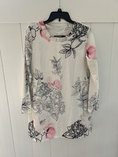 Yoins Womens Small Floral Sheath Dress Long Sleeve Multicolor Lined