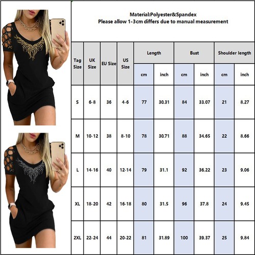 ⭐⭐⭐⭐⭐Women Cold Shoulder Bodycon Mini Dress Sexy Party Club Summer Short Dress - Bild 15 von 19