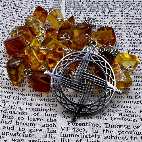 Handgefertigt in Schottland Rosenkranz Perlen anglikanisch protestantisch keltisch Knoten Bernstein Glas - Bild 9 von 9