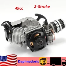 2-Stroke 49cc Bicycle Motor Kit Bike Motorized Gas Engine Set Speedometer White