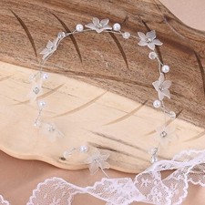 Elegant Crystal/Pearl Crown Hair Headband Set 2 Pieces for Weddings and Specia