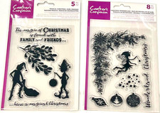 Crafters Companion Set Of 2 Christmas Acrylic Stamps Christmas Holiday Themed