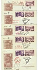 SAAR-5 verschBALLONFLUGBELEGE-WETTFAHRT 1953-BLIESKASTEL-HOMBURG-SAARBR&Uuml;CKEN-RAR