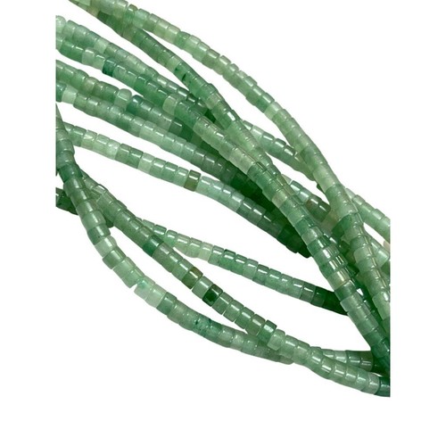 Piedras preciosas naturales de aventurina verde disco Heishi forma neumático cuentas hilo tamaño 4x2 mm - Imagen 5 de 7