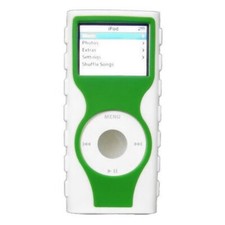 Tough Two-Tone Silicone Skin Cover for 2nd Generation iPod Nano - Green