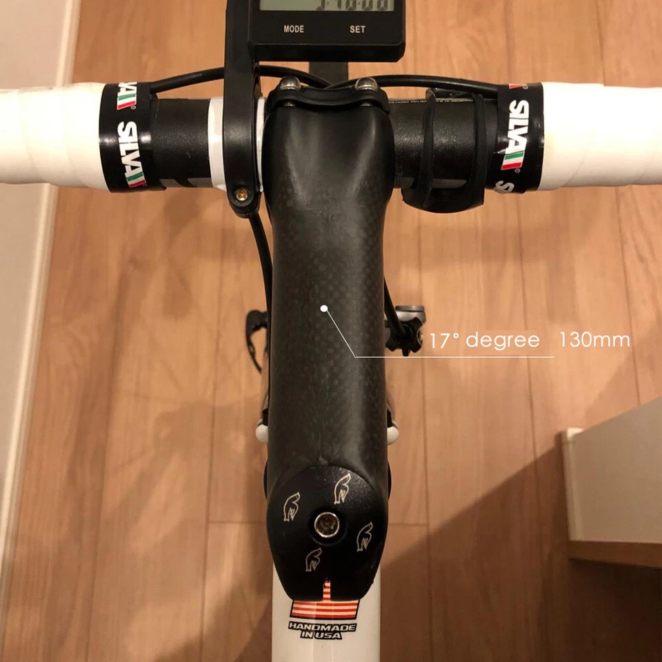 Vástago de fibra de carbono MTB ángulo de 31,8 mm 6/17 grados vástago de bicicleta de carretera 60-130 mm Foto 3 de 4