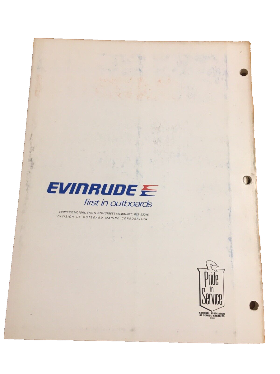 Evinrude 9.9 10 15 10835 15805 1978 OEM Shop Service Repair Manual