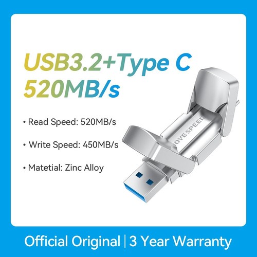 USB Solid State Pen Drive 520MB/s Type C Flash Drive 1TB 512GB Pendrive Flash - Afbeelding 19 van 20