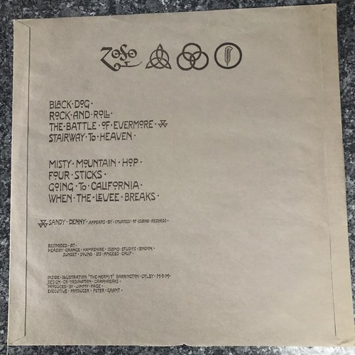 LP VINYL LED ZEPPELIN ALBUM 4 OHNE TITEL 2401012 UK 1. DRUCK VER 2 1971 EX+/EX+ - Bild 10 von 17