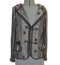 ALBERTO MAKALI SHORT JACKET BLAZER HOOD FULLY LINED SIZE LARGE