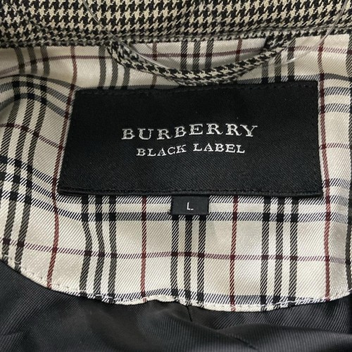 BURBERRY BLACK LABEL Blouson Jacket Houndstooth Pattern Padded Gray Size L - Picture 3 of 7