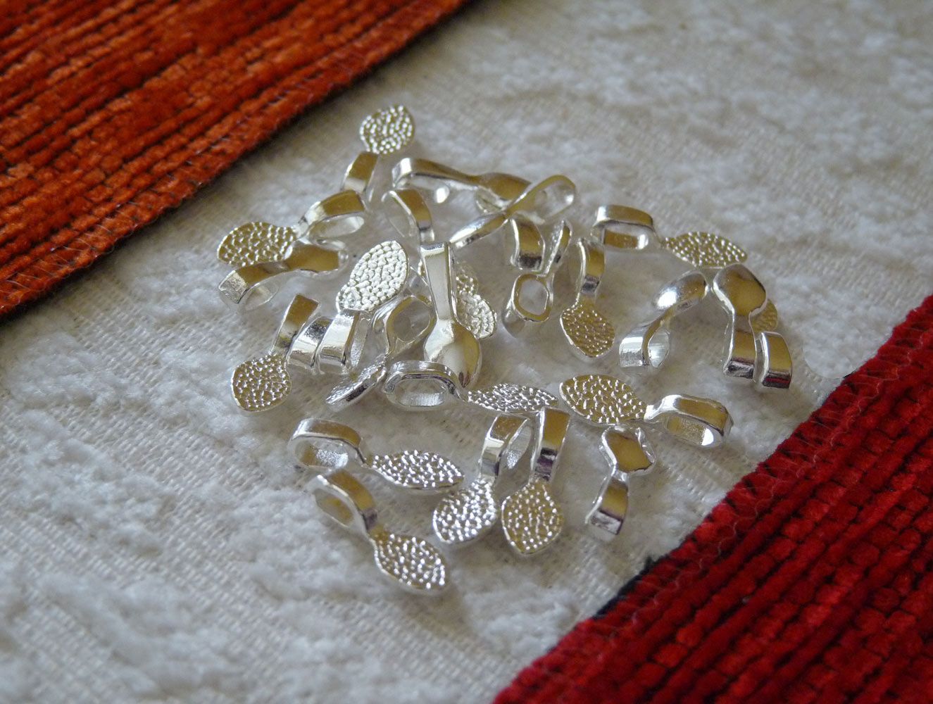 10x SP Glue on Bails for Pendants Fused Glass Findings Necklace