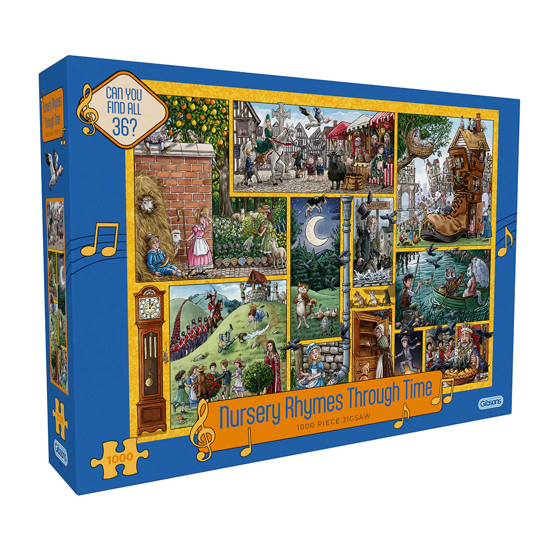 Gibsons Jigsaw Puzzle 1000 Piece  - Nursery Rhymes Through Time