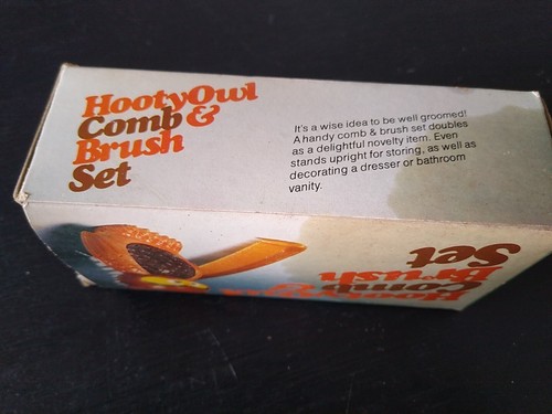 Vintage Hooty Owl Comb And Brush Set~In Original Box - Picture 2 of 16