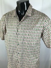 Tori Richard Cotton Lawn PINEAPPLE Hawaiian Shirt Mens Sz L Light Pink USA Made