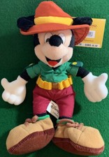 Disneyland Paris 1990s MICKEY MOUSE Adventure 10" Bean Bag Plush Doll Toy MWMT 