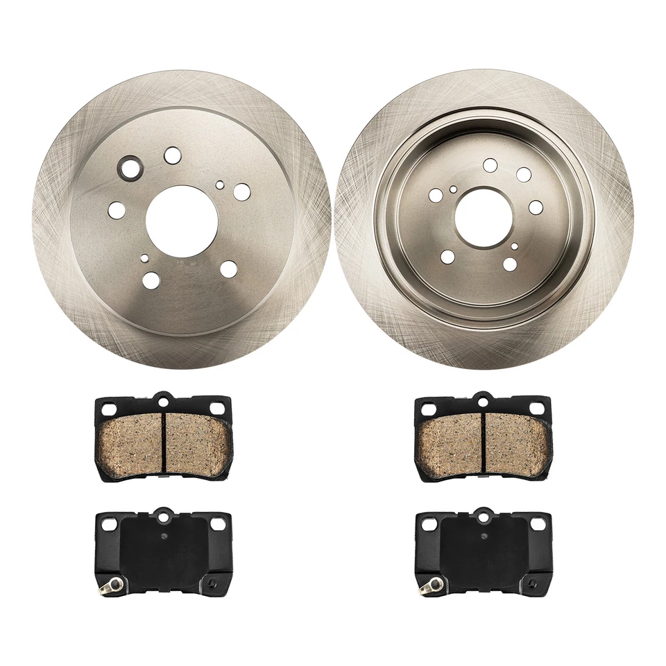 Rotores de disco sólido de freno trasero + pastillas de freno de cerámica para Volkswagen Golf 2016-2021 Foto 2 de 4