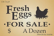 18" STENCIL Fresh Eggs Sale Hen Nest Chicken Country Farmhouse Road DIY Signs