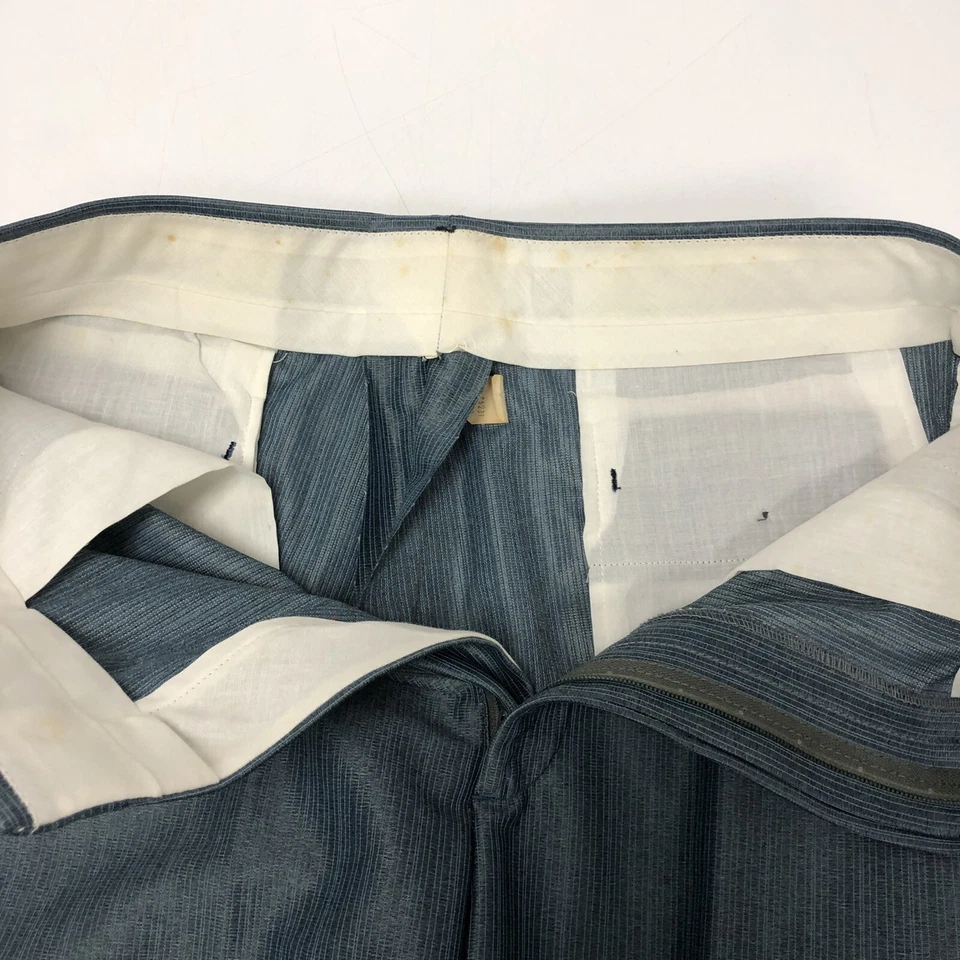 Calça social NOS nova ROCKABILLY SHARK SKIN vintage anos 60 AZUL AÇO 34 W 34W - Imagem 3 de 4