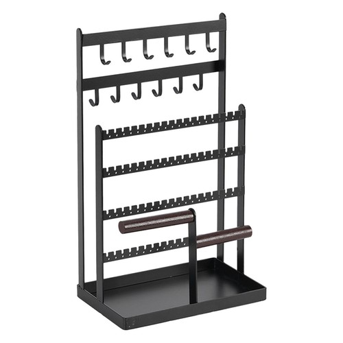 Présentoir à Bijoux 4 Niveaux Velours - Porte Bijoux Démontable - Pour Bracelets, Colliers, Bagues