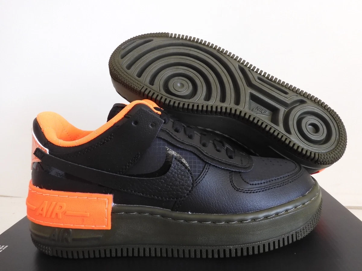 WMNS NIKE AIR FORCE 1 AF1 SHADOW SE BLACK HYPER CRIMSON SZ 6