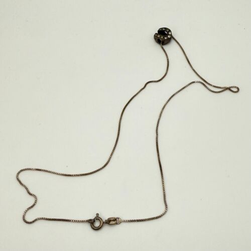 Collar colgante herradura cadena caja plata esterlina 925 vintage 18"" (4,5 g) - Imagen 3 de 5
