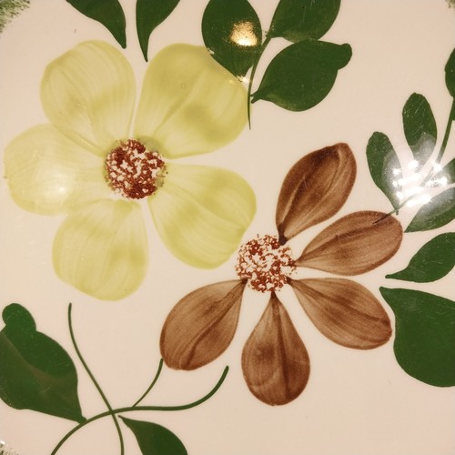 Vtg Blue Ridge Southern Pottery Green Briar 9.25" Luncheon Plate Brown Flowers - Picture 2 of 16