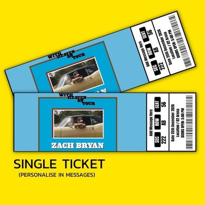 Zach Bryan With Heaven On Tour 2026 | Personalisiertes Geschenk Reveal Andenken