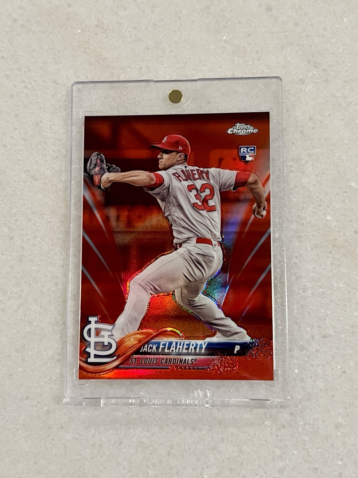 2018 Topps Update Chrome Jack Flaherty Red Refractor RC /25