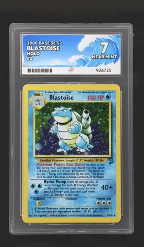 Blastoise Base Set 2.  ACE GRADED 7 Near Mint HOLO 2/102