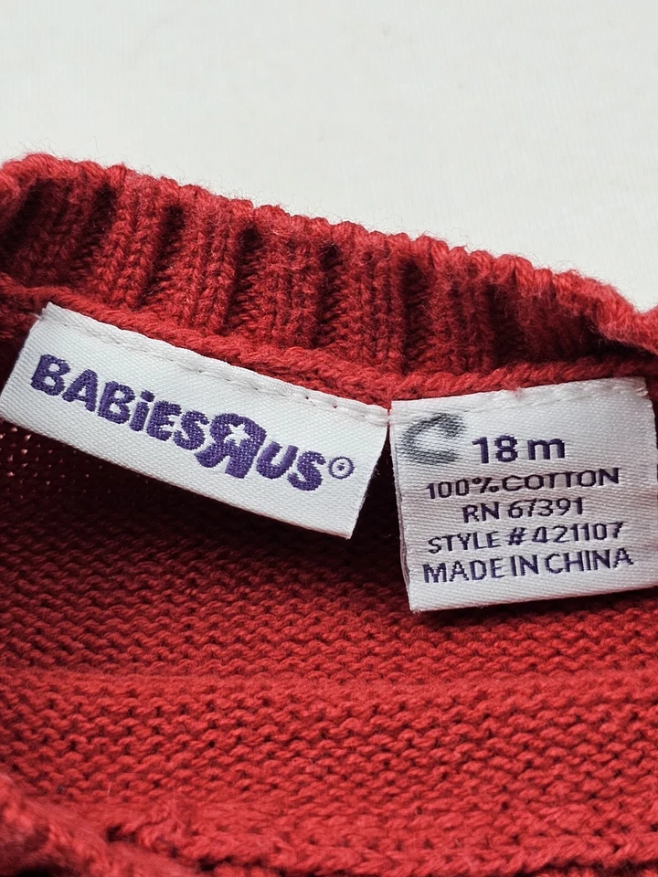 Suéter Babies R Us Holiday Rojo 18 Meses Manga Larga Foto 2 de 3