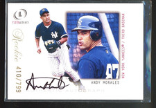 2001 Fleer Legacy ANDY MORALES ON CARD Signed Card Autograph auto YANKEES CUBA