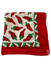 Vintage Made in USA Hav-A-Hank Square Bandana Red Chili Pepper 21x21