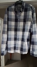 Men's M&S(M)Grey/Black Checked,Cotton Shirt,used But Offered In VGC