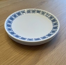 Vintage 1970s Royal Tuscan Charade Salad Plates X 4 Retro Bone China 8”/ 21cm D