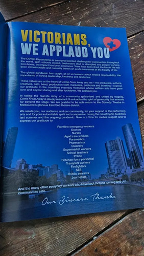 Come From Away Broadway Souviner Prospekt Programm Australien Wiedereröffnung - Bild 3 von 4
