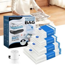 11-Pack Vacuum Storage Bags via Electric Pump 4 Sizes Space Saver For Clothes