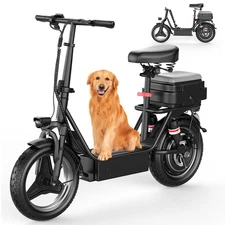 Electric Scooter w/ Seat 14" Tire Commuter Foldable 1000W Foldable 13/15Ah 25MPH