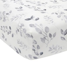 Lambs  Ivy Painted Forest Cotton Fitted Crib Sheet - Gray, White, Outdoors
