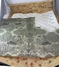 COLLAGE HANDMADE art paper FABRIC BACKED Sculpted Scallop COTTON CONFETTI KOZO