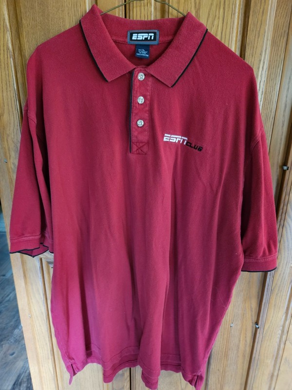 ESPN Club Polo Shirt, Red, Size: Adult XL