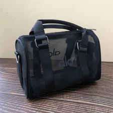 NWT ALO Yoga Mini Sheer Duffle Bag, Black Mesh Mini Daily Crossbody Bag